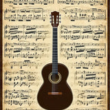 Ultra Soft Area Rug, Non Slip, Stain Resistant, Washable Area Rugs for Living Room, Bedroom, Acoustic Guitar Silhouette Music Themed Area Rug With Non Slip Backing(Black)