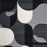 Contemporary Black and White Swirls(Black)