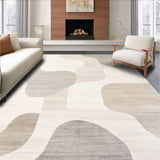 Ivory Echoes Area Cream Abstract Texture Illusion(Beige)