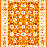 Ultra Soft Area Rug, Non Slip, Stain Resistant, Washable Area Rugs for Living Room, Bedroom, Cheerful Modern Botanical Design(Orange)