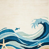 Lively Blue Tones with Shells(Beige)