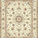 Ultra Soft Area Rug, Non Slip, Stain Resistant, Washable Area Rugs for Living Room, Bedroom, Elodie Beige Transitional Area with Timeless Decorative Elements(Ivory)