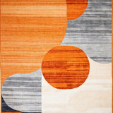 Ultra Soft Area Rug, Non Slip, Stain Resistant, Washable Area Rugs for Living Room, Bedroom, Rustic Minimalist Geometric Aesthetic(Orange)