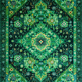 Ultra Soft Area Rug, Non Slip, Stain Resistant, Washable Area Rugs for Living Room, Bedroom, Boho Green Floral Nursery Non Slip Rug(Green)