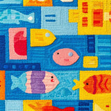 Ultra Soft Area Rug, Non Slip, Stain Resistant, Washable Area Rugs for Living Room, Bedroom, Ocean Buddies Learning Rug: Number & Shape Kids Play Carpet(Blue)