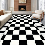 Ultra Soft Area Rug, Non Slip, Stain Resistant, Washable Area Rugs for Living Room, Bedroom, Soft Monochrome Bedroom Shag Rug for Minimalist Decor(Black)
