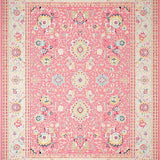Ultra Soft Area Rug, Non Slip, Stain Resistant, Washable Area Rugs for Living Room, Bedroom, Graceful Curved Symmetrical Layout(Pink)