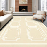 Ultra Soft Area Rug, Non Slip, Stain Resistant, Washable Area Rugs for Living Room, Bedroom, Contemporary Arch Area Elegant Neutral Print(Beige)