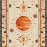 Ultra Soft Area Rug, Non Slip, Stain Resistant, Washable Area Rugs for Living Room, Bedroom, Contemporary Lattice Line Aesthetics(Orange)
