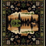 Rustic Wildlife Artful Scene(Black)