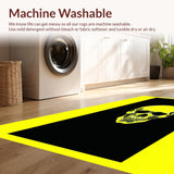 Ultra Soft Area Rug, Non Slip, Stain Resistant, Washable Area Rugs for Living Room, Bedroom, Chic Monochrome Punk Statement Piece(Yellow)