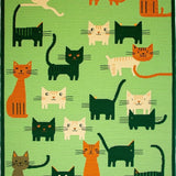 Ultra Soft Area Rug, Non Slip, Stain Resistant, Washable Area Rugs for Living Room, Bedroom, Vibrant Playful Creature Motif(Green)
