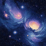 Ultra Soft Area Rug, Non Slip, Stain Resistant, Washable Area Rugs for Living Room, Bedroom, Striking Planetary Celestial Motif(Blue)
