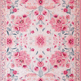 Ultra Soft Area Rug, Non Slip, Stain Resistant, Washable Area Rugs for Living Room, Bedroom, Boho Pastel Floral Kids Room Washable Rug(Pink)
