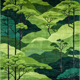 Ultra Soft Area Rug, Non Slip, Stain Resistant, Washable Area Rugs for Living Room, Bedroom, Serene Nature-Inspired Visual Appeal(Green)