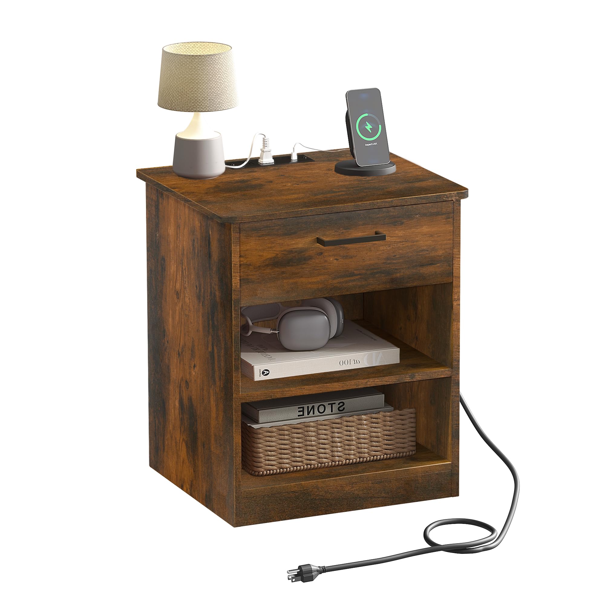 ODIKA Everyday Side Table with Fast Charging Station