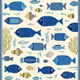 Ultra Soft Area Rug, Non Slip, Stain Resistant, Washable Area Rugs for Living Room, Bedroom, Beachcomber Bright Colors Fish Beige Area Marine Life(White)