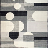 Elegant Geometric Black and Ivory Motif(Gray)
