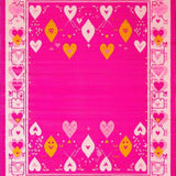 Charming Pink and White Textile Print(Pink)
