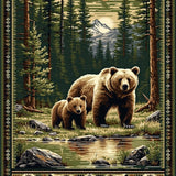 Ultra Soft Area Rug, Non Slip, Stain Resistant, Washable Area Rugs for Living Room, Bedroom, Vibrant Earth Toned Wildlife Design(Brown)