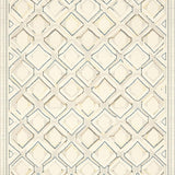 Beige Neutral Trellis Featuring Layered Low Profile Diamond Motifs(Beige)
