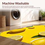 Ultra Soft Area Rug, Non Slip, Stain Resistant, Washable Area Rugs for Living Room, Bedroom, Playful Citrus Color Splash(Yellow)
