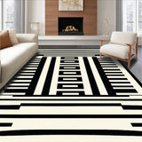 Ultra Soft Area Rug, Non Slip, Stain Resistant, Washable Area Rugs for Living Room, Bedroom, Striking Zebra Style Rug(Black)