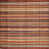 Ultra Soft Area Rug, Non Slip, Stain Resistant, Washable Area Rugs for Living Room, Bedroom, Trendy Warm Striped Accent Piece(Orange)