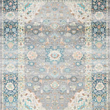 Ultra Soft Area Rug, Non Slip, Stain Resistant, Washable Area Rugs for Living Room, Bedroom, Timeless Earthy Floral Composition(Gray)