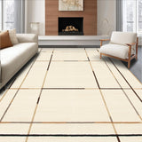 Ultra Soft Area Rug, Non Slip, Stain Resistant, Washable Area Rugs for Living Room, Bedroom, Contemporary Geometric Neutral Beige Area Modern Design(Beige)