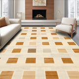 Ultra Soft Area Rug, Non Slip, Stain Resistant, Washable Area Rugs for Living Room, Bedroom, Area Rug Checkered Tan and Beige Geometric Floor Covering(Beige)