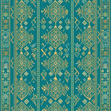 Eclectic Teal Medallion Print(Green)