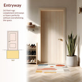 Ultra Soft Area Rug, Non Slip, Stain Resistant, Washable Area Rugs for Living Room, Bedroom, with Unique Beige Multi Design(Gray)