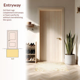 Ultra Soft Area Rug, Non Slip, Stain Resistant, Washable Area Rugs for Living Room, Bedroom, Faux Beige Floral Area(Beige)