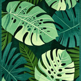 Ultra Soft Area Rug, Non Slip, Stain Resistant, Washable Area Rugs for Living Room, Bedroom, Monstera Plant Bathroom Rug Washable and Cute(Green)