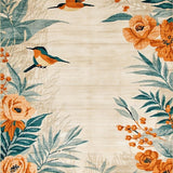 Vibrant Teal and Beige Harmony(Beige)