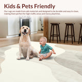 Abstract Cream Dreamscape Area Non Slip Floor(Beige)