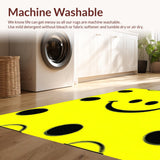 Ultra Soft Area Rug, Non Slip, Stain Resistant, Washable Area Rugs for Living Room, Bedroom, Lively Colorful Abstract Icon(Yellow)