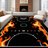 Ultra Soft Area Rug, Non Slip, Stain Resistant, Washable Area Rugs for Living Room, Bedroom, Sporty Modern Graphic Design(Orange)