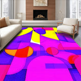 Ultra Soft Area Rug, Non Slip, Stain Resistant, Washable Area Rugs for Living Room, Bedroom, Playful Multicolor Graphic Geometry(Pink)