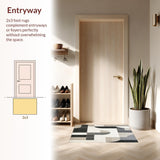 Ultra Soft Area Rug, Non Slip, Stain Resistant, Washable Area Rugs for Living Room, Bedroom, Artistic Kitchen Runner Modern Beige & Abstract Geometric Area(Gray)