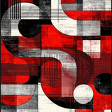 Ultra Soft Area Rug, Non Slip, Stain Resistant, Washable Area Rugs for Living Room, Bedroom, Modern Artistic Audio Vibes(Red)