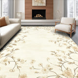 Ultra Soft Area Rug, Non Slip, Stain Resistant, Washable Area Rugs for Living Room, Bedroom, Serene Beige Blossom Absorbent Bath Mat for Tranquil Spaces(Beige)