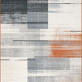 Ultra Soft Area Rug, Non Slip, Stain Resistant, Washable Area Rugs for Living Room, Bedroom, Rustic Geometric Color Play(Gray)
