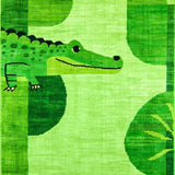 Ultra Soft Area Rug, Non Slip, Stain Resistant, Washable Area Rugs for Living Room, Bedroom, Cute Soft Pastel Animal Shapes(Green)
