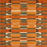 Ultra Soft Area Rug, Non Slip, Stain Resistant, Washable Area Rugs for Living Room, Bedroom, Retro Eclectic Abstract Composition(Orange)
