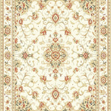 Ultra Soft Area Rug, Non Slip, Stain Resistant, Washable Area Rugs for Living Room, Bedroom, Cream Dream Vintage Inspired Floral Medallion Motif(Beige)