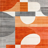 Ultra Soft Area Rug, Non Slip, Stain Resistant, Washable Area Rugs for Living Room, Bedroom, Vibrant Modern Artful Display(Orange)