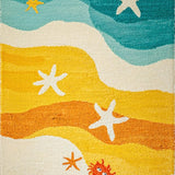 Ultra Soft Area Rug, Non Slip, Stain Resistant, Washable Area Rugs for Living Room, Bedroom, Kids Early Learning Ocean Animal Alphabet Number Play Carpet(Yellow)