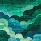 Ultra Soft Area Rug, Non Slip, Stain Resistant, Washable Area Rugs for Living Room, Bedroom, Charming Earthy Toned Patterned Mat(Green)